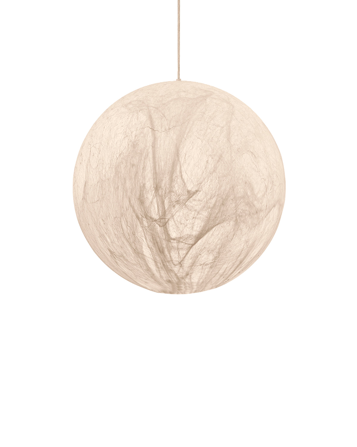 Lámpara de techo colgante esférica de seda natural Orve 80 cm