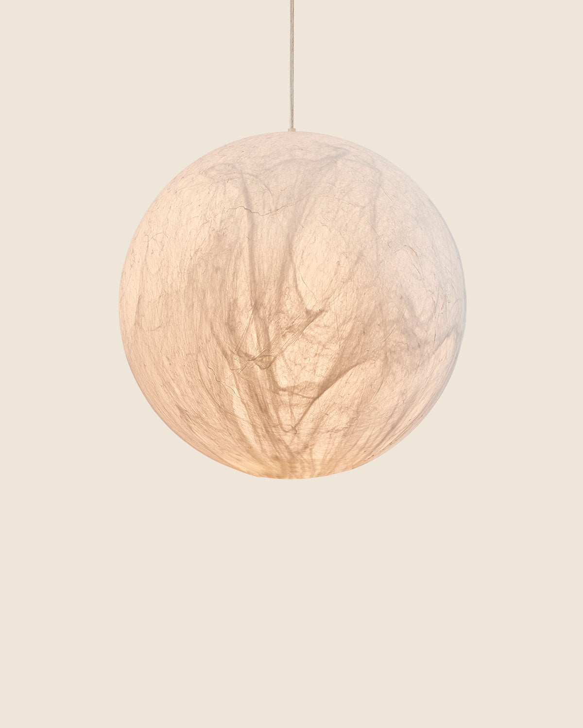 Lámpara de techo colgante esférica de seda natural Orve 80 cm
