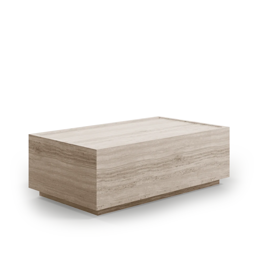 Otto Rectangular Coffee Table in Travertine Marble