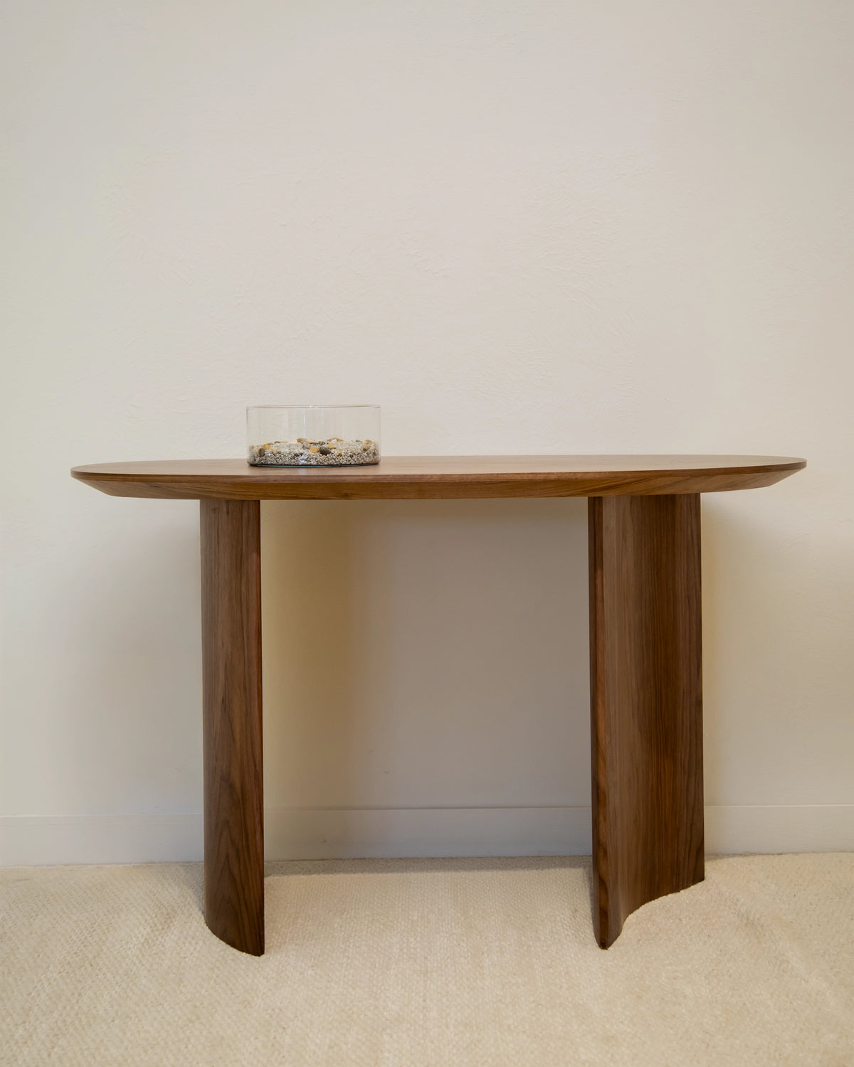 Brisa console table in different wood finishes