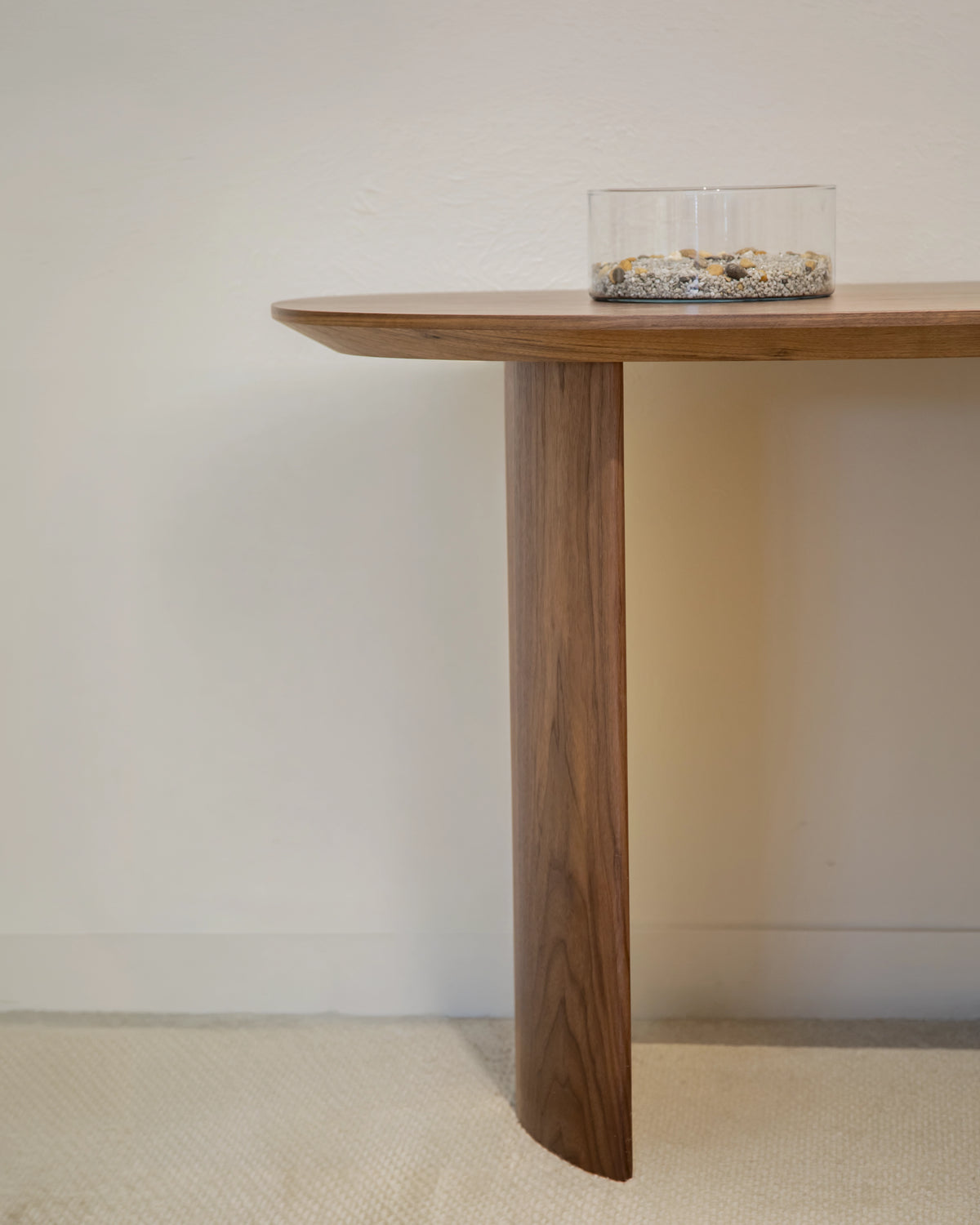 Brisa console table in different wood finishes