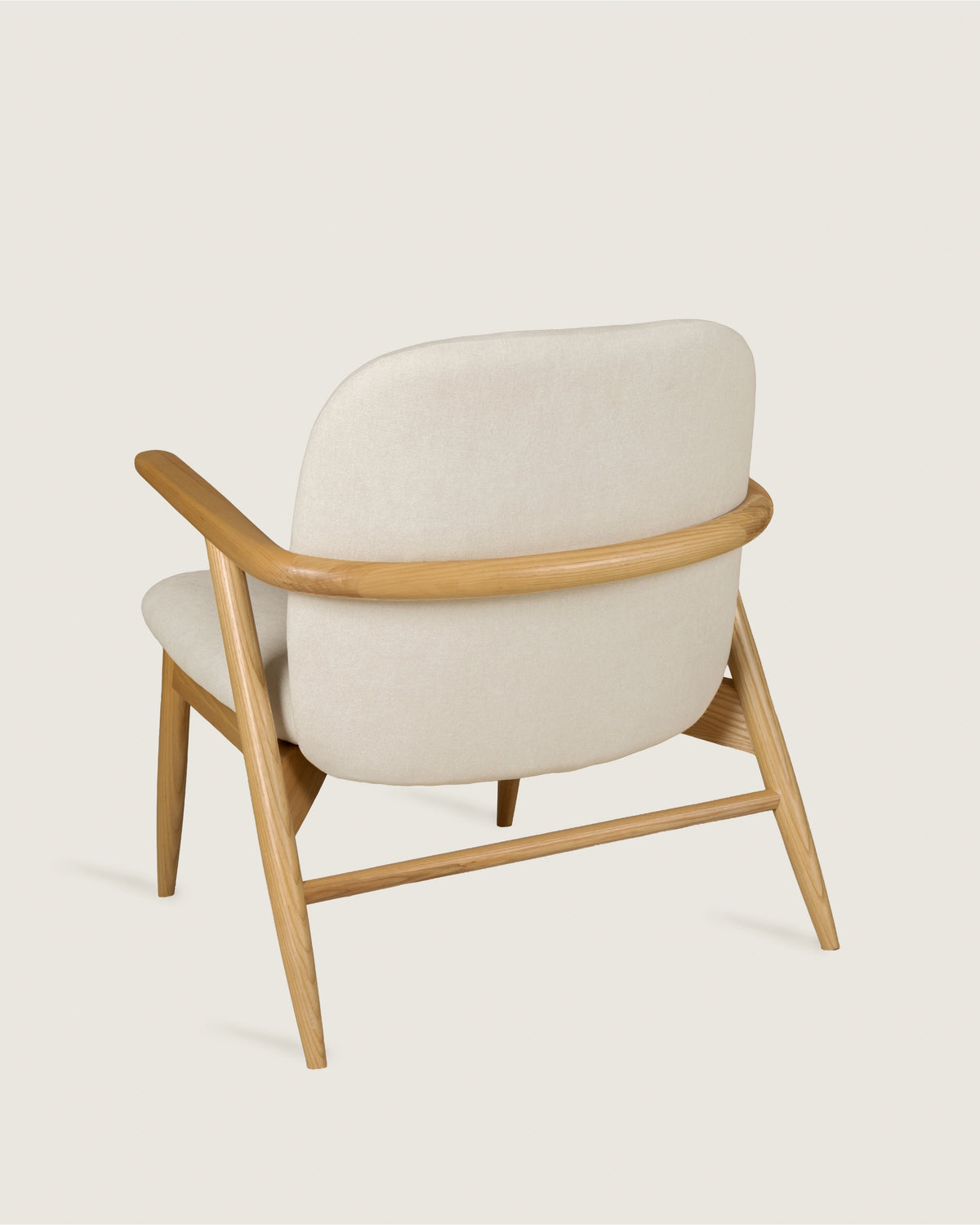 Lys armchair with wooden frame and vita creme upholstery