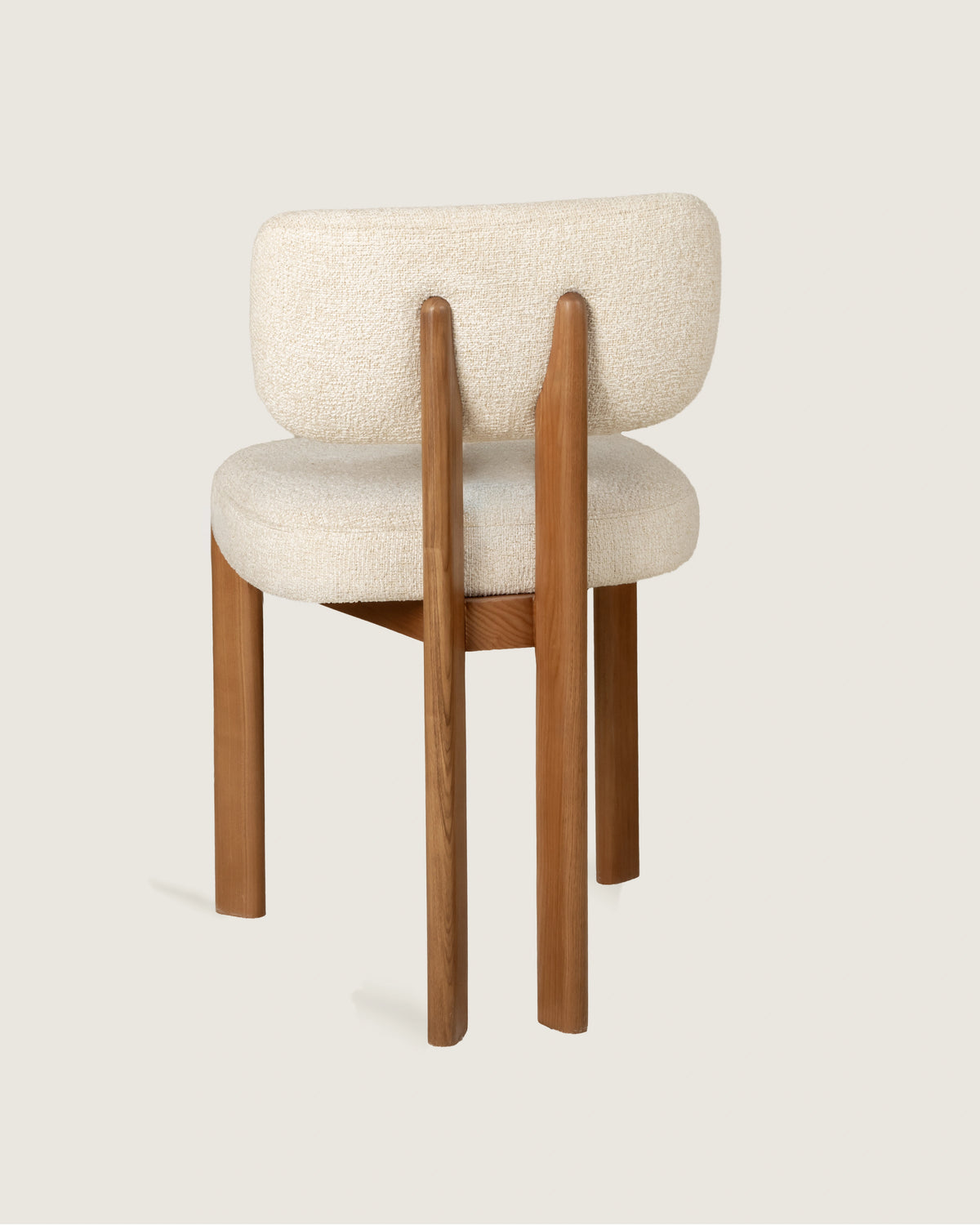 Jade upholstered Nordic dining chair, solid walnut wood legs
