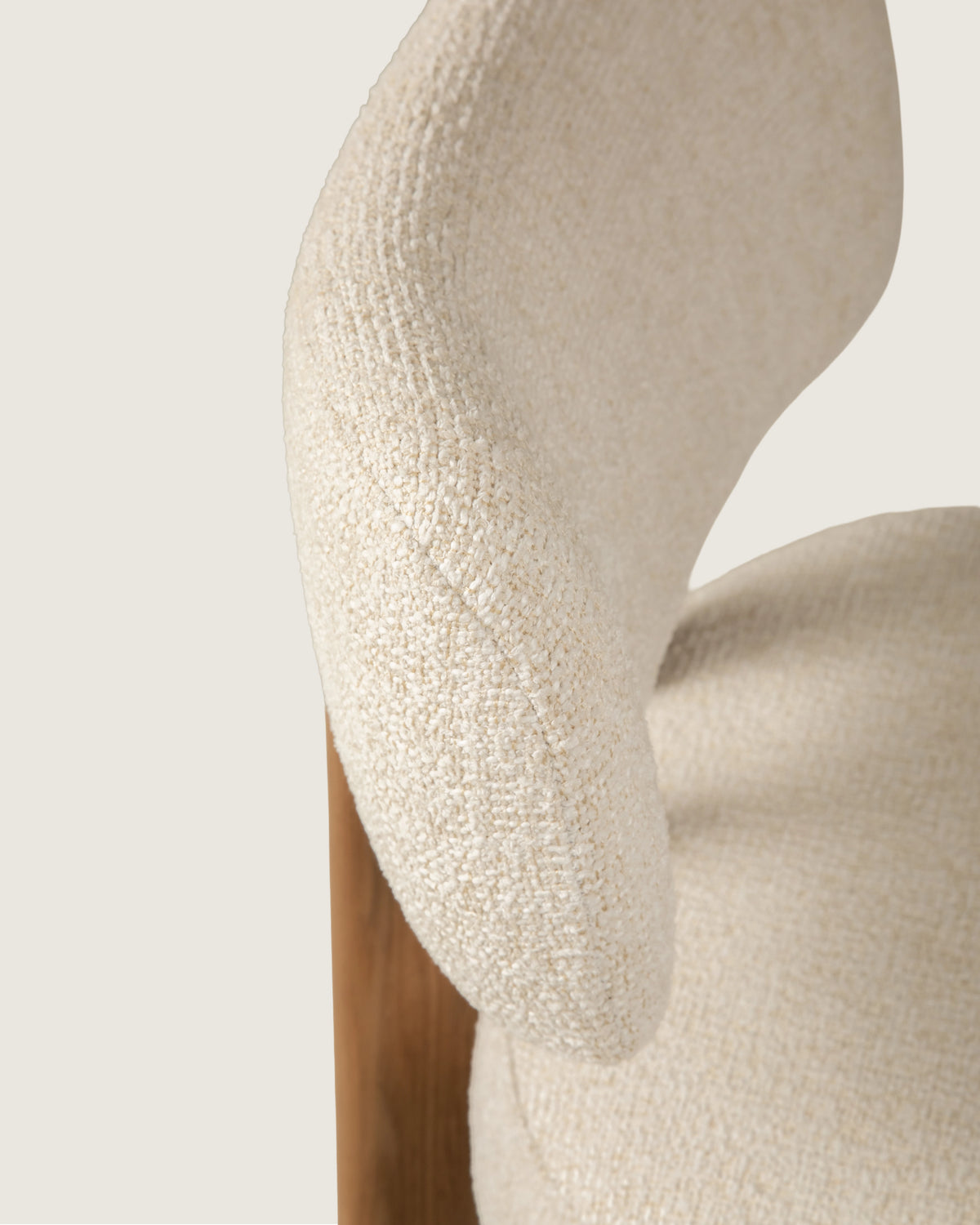 Jade upholstered Nordic dining chair, solid walnut wood legs