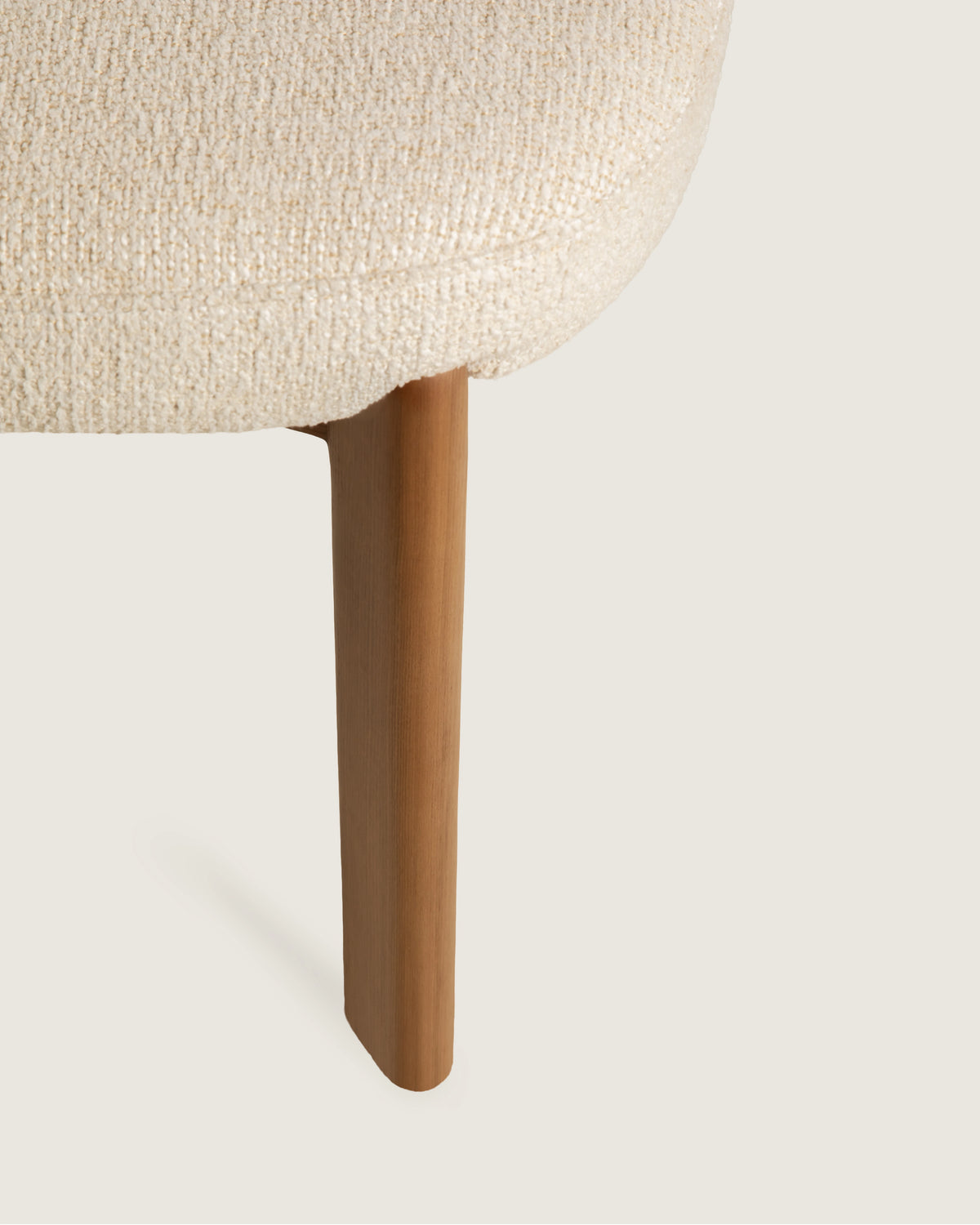 Jade upholstered Nordic dining chair, solid walnut wood legs