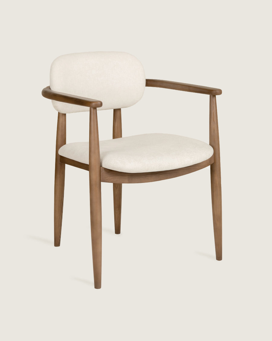 cómoda comedor nórdica tapizada madera nogal maciza patas de madera Lys