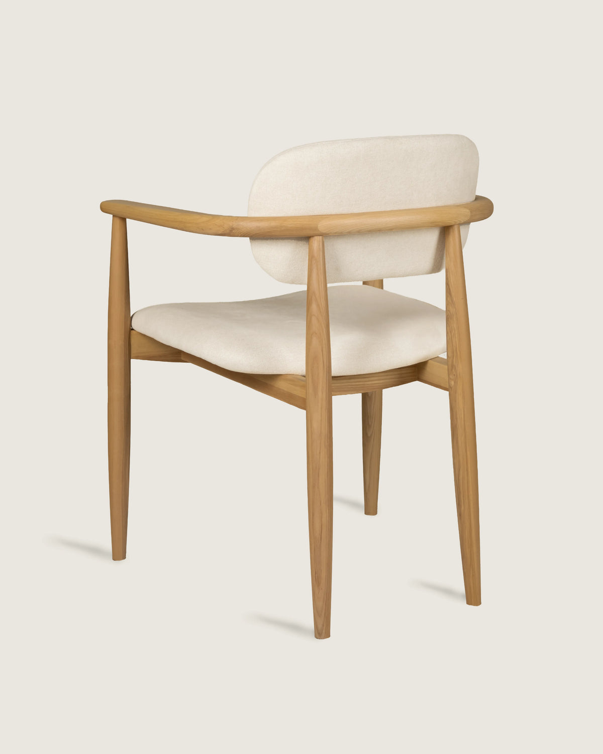 Chaise Lys avec finition en bois divers et revêtement en vita crème