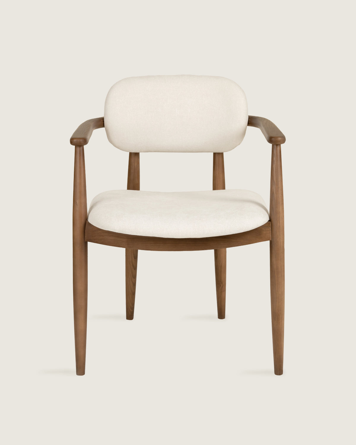Lys Nordic upholstered dining chair, solid walnut wood legs
