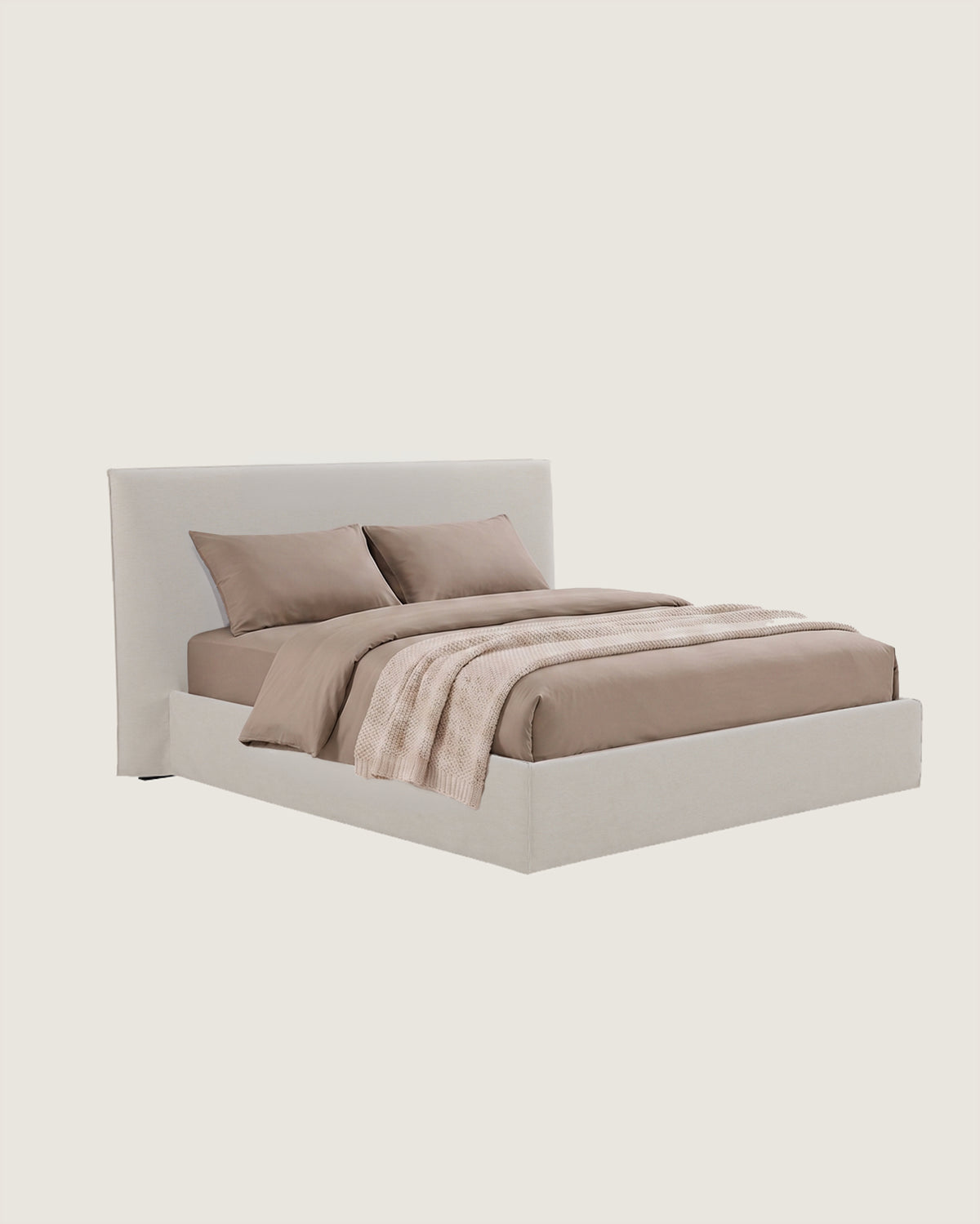 Paris bed with storage base and custom upholstery for 200x200 cm mattress