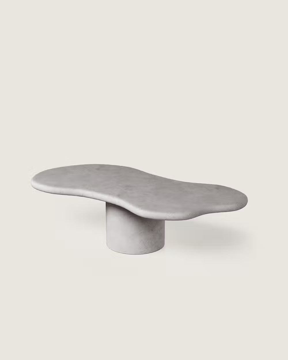 Mesa centro salón comedor formas orgánica microcemento calidad premium mediana gris oscuro Indo