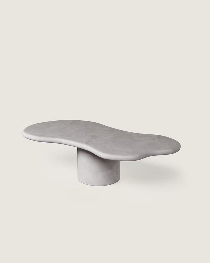 centro salón comedor formas orgánica microcemento calidad premium mediana gris oscuro Indo
