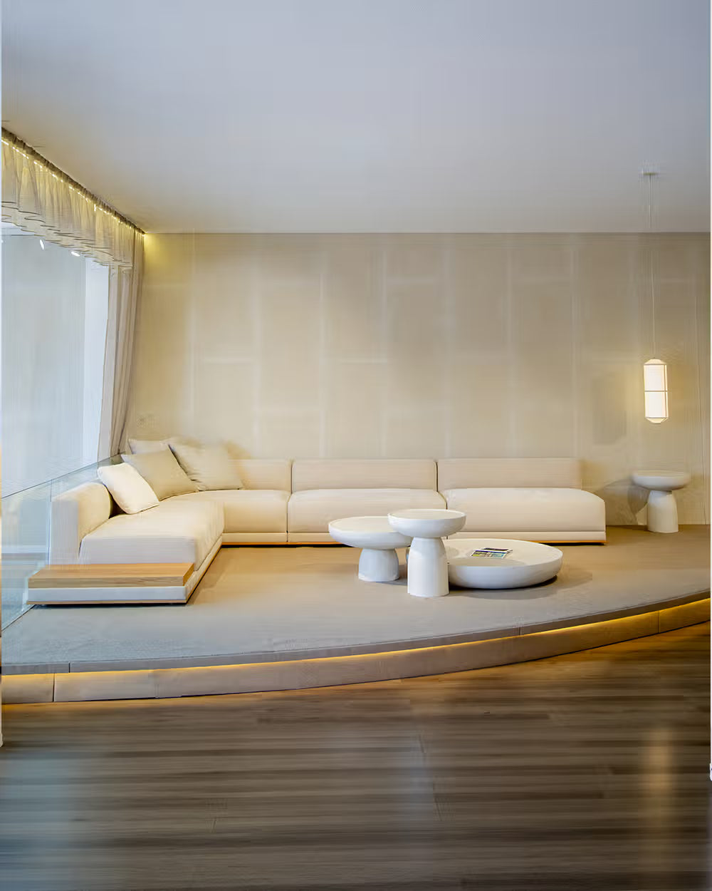 Mesa centro salón comedor redonda microcemento calidad premium grande Natural Rin