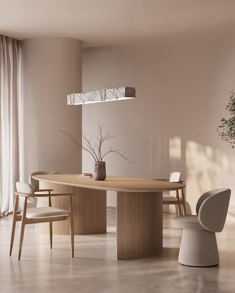 mesa comedor ovalada madera calidad premium grande roble Brisa