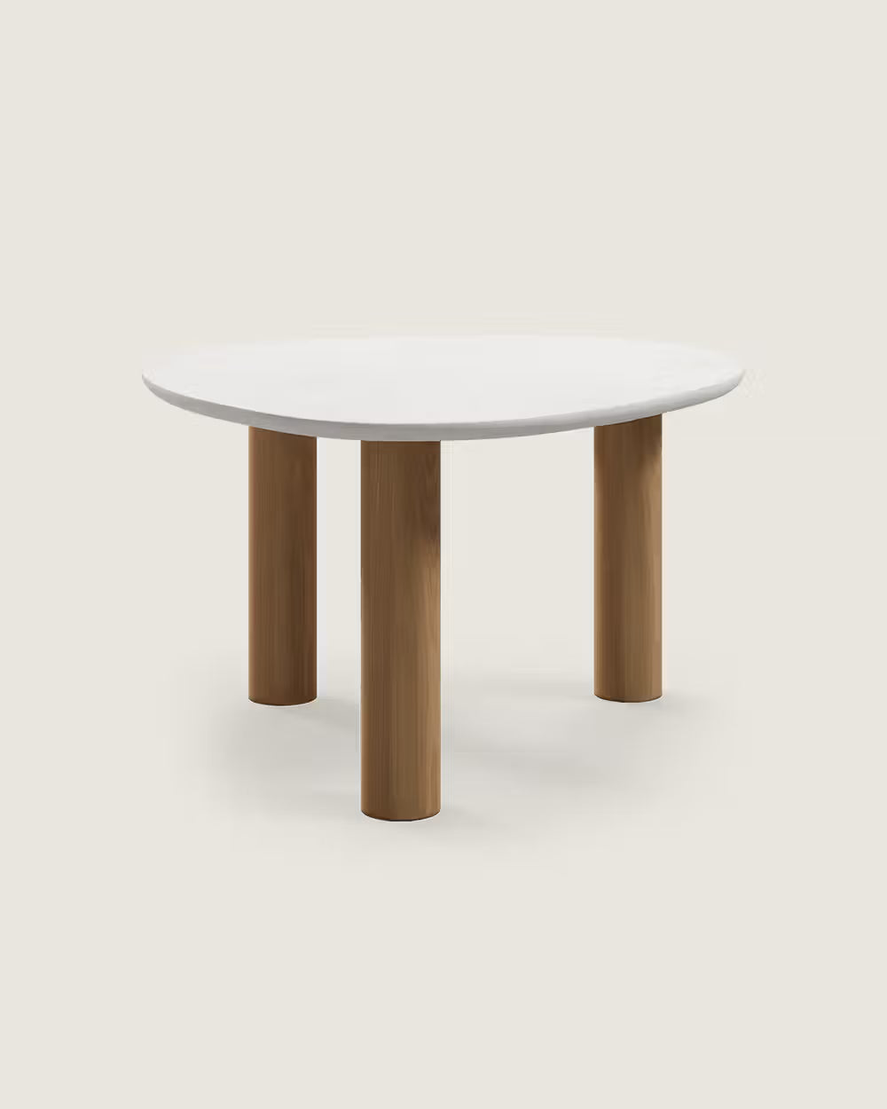 Mesa comedor ovalada madera y microcemento liquido calidad premium mediana roble Vilma