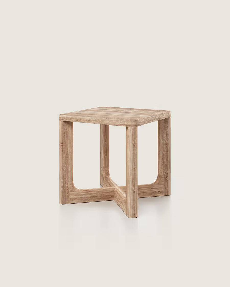 Mesa Amazonas auxiliar cuadrada de madera de roble