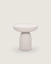 Premium quality small round microcement side table for living room and dining room in natural Rin finish