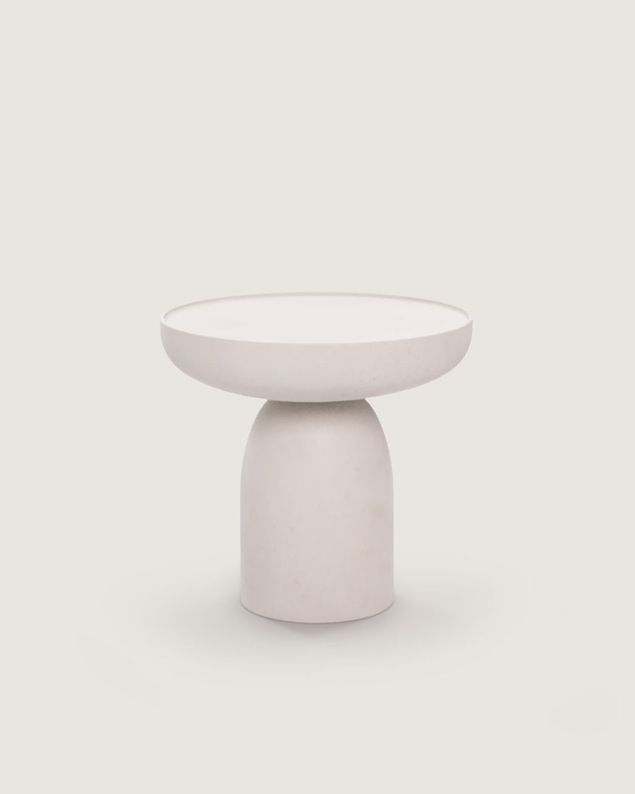 Mesa auxiliar salón comedor redonda microcemento calidad premium pequeña natural Rin