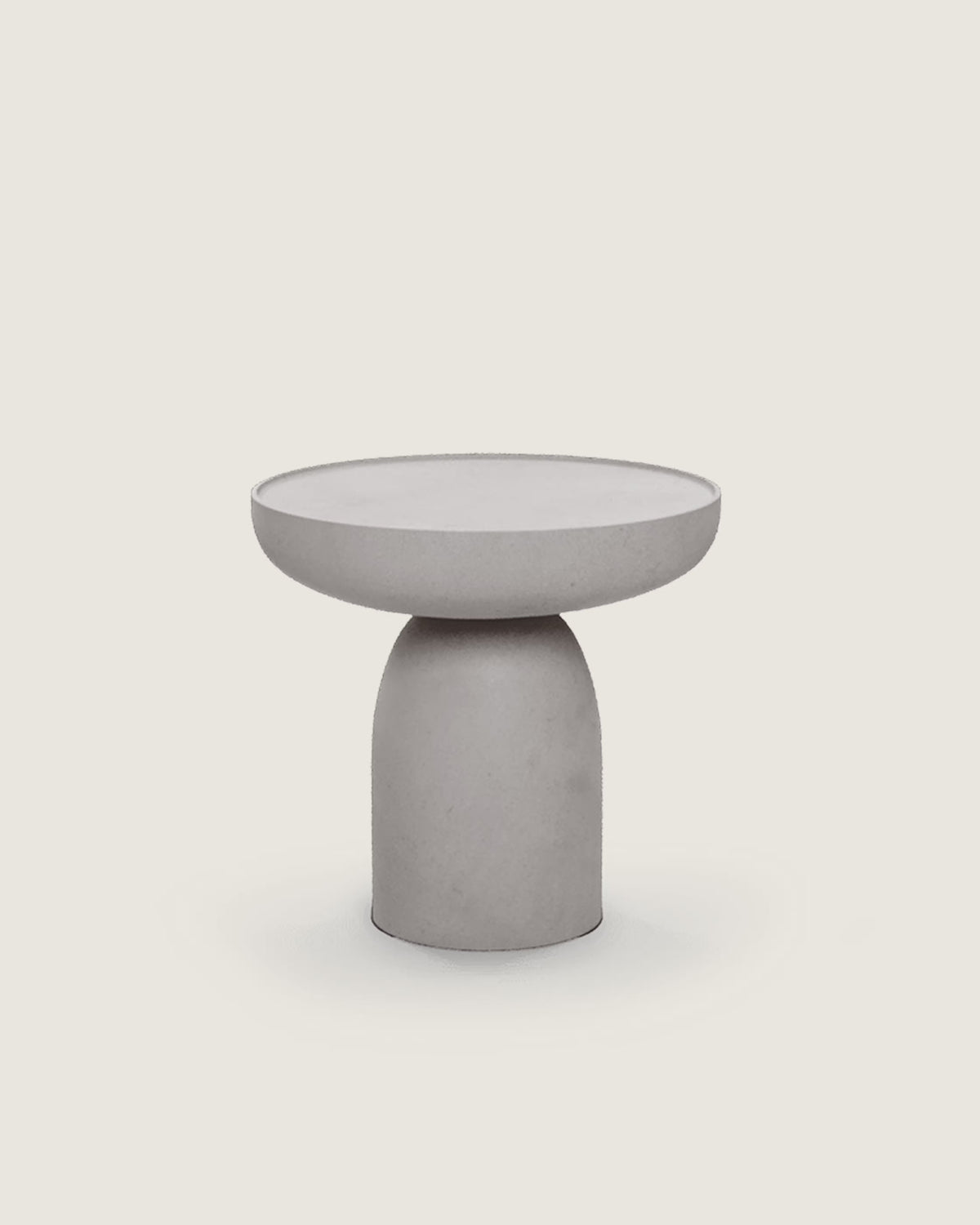 Mesa auxiliar salón comedor redonda microcemento calidad premium pequeña gris oscuro Rin
