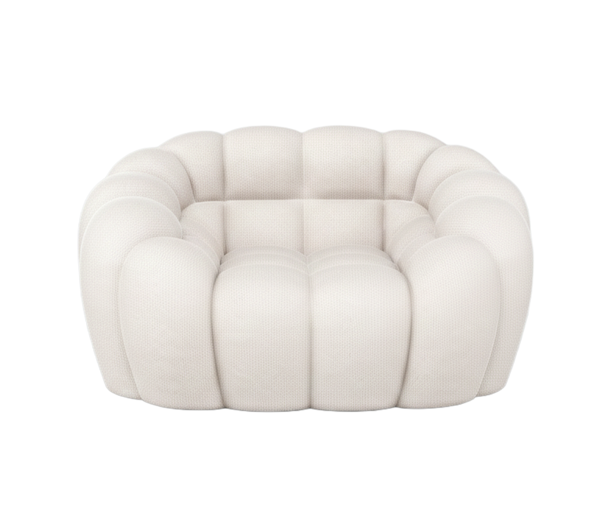 Sillón Miami tapizado en Marea Creme 135 cm