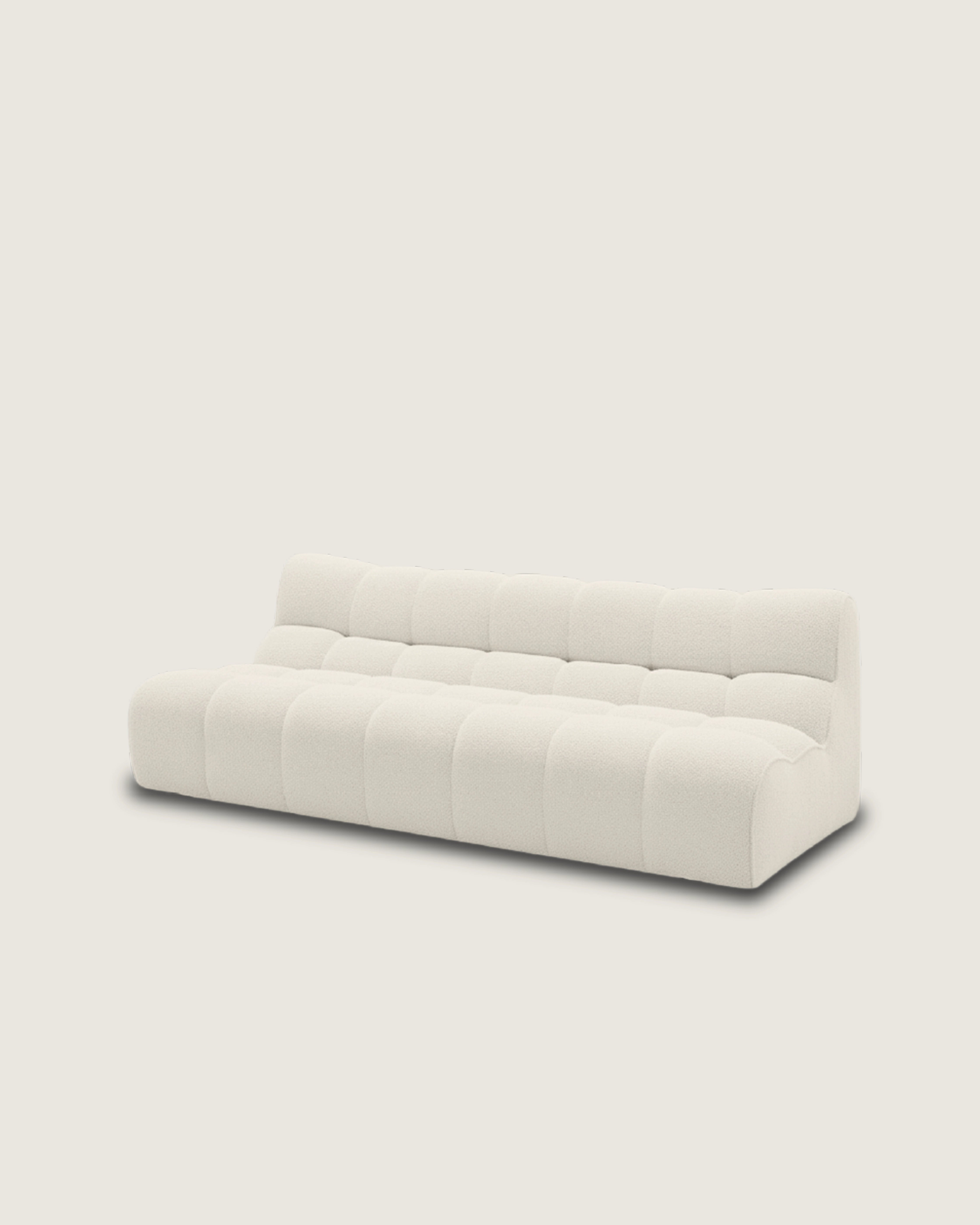 Sofá Nude 3 plazas tapizado en color blanco 206 cm