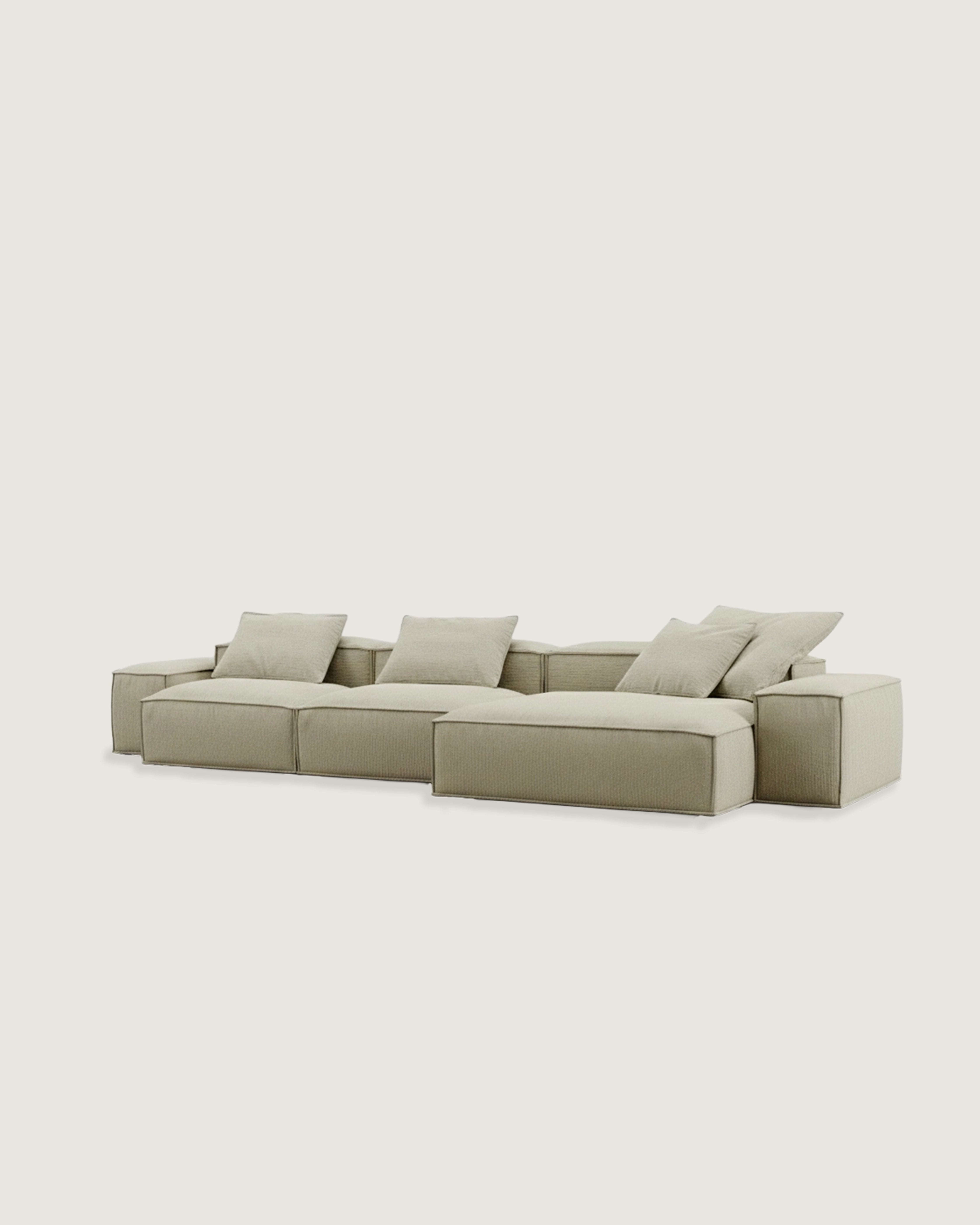 Sofá Tokio 4 plazas con chaise longue con tapicería personalizada 306 cm