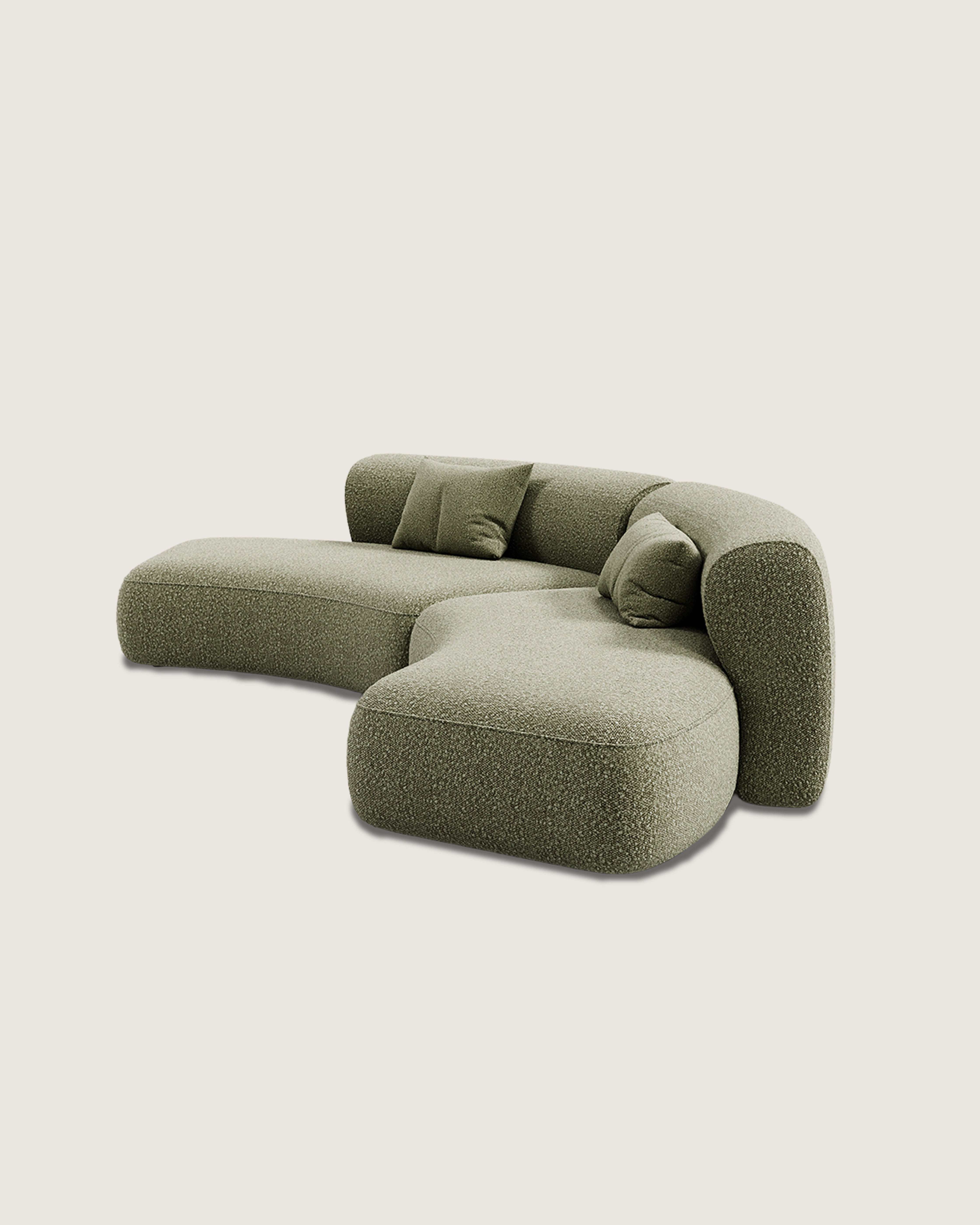 Sofá Tulum modular curvo con tapicería personalizada 340 cm