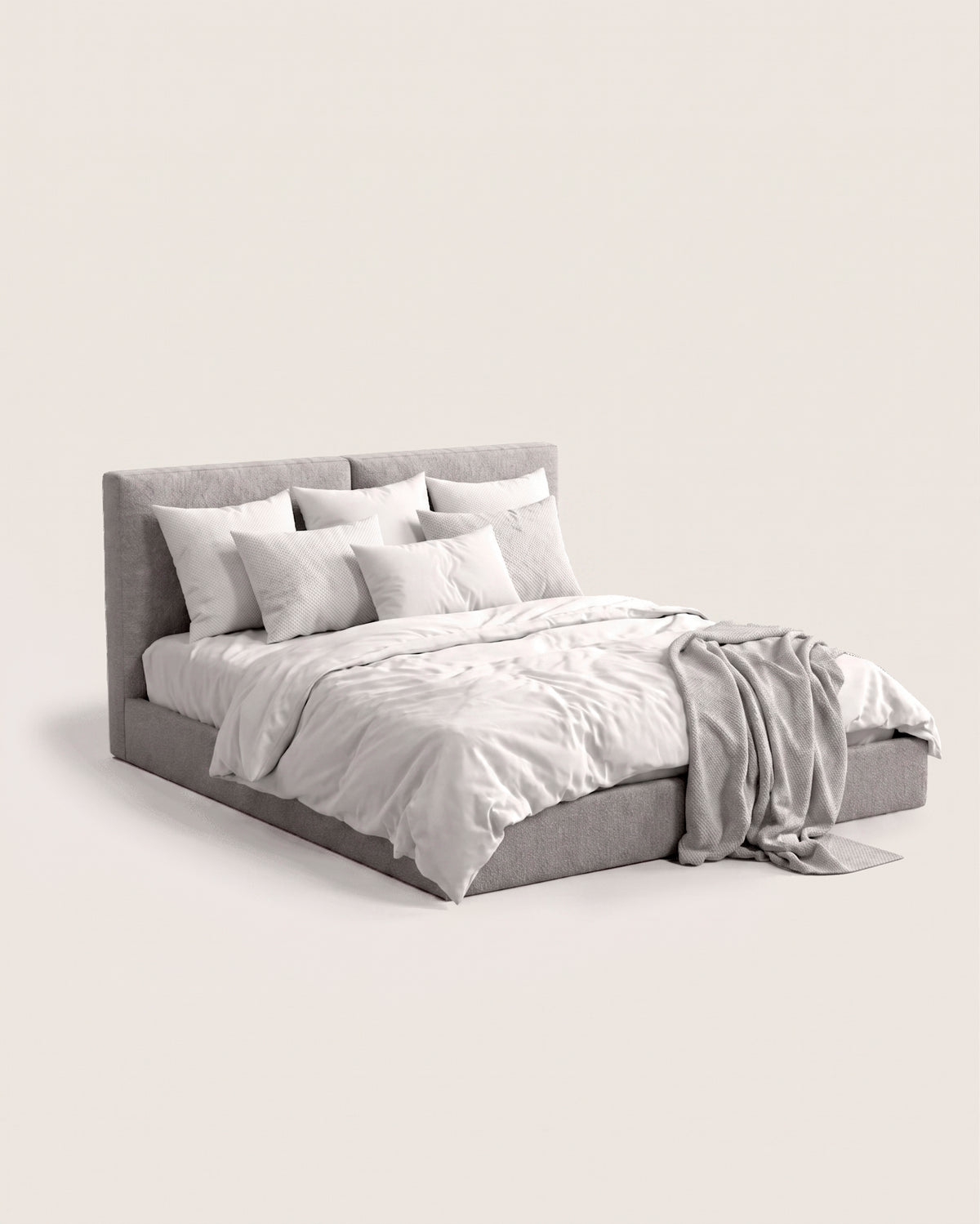 Tokio bed with storage base and custom upholstery for 200x200 cm mattress