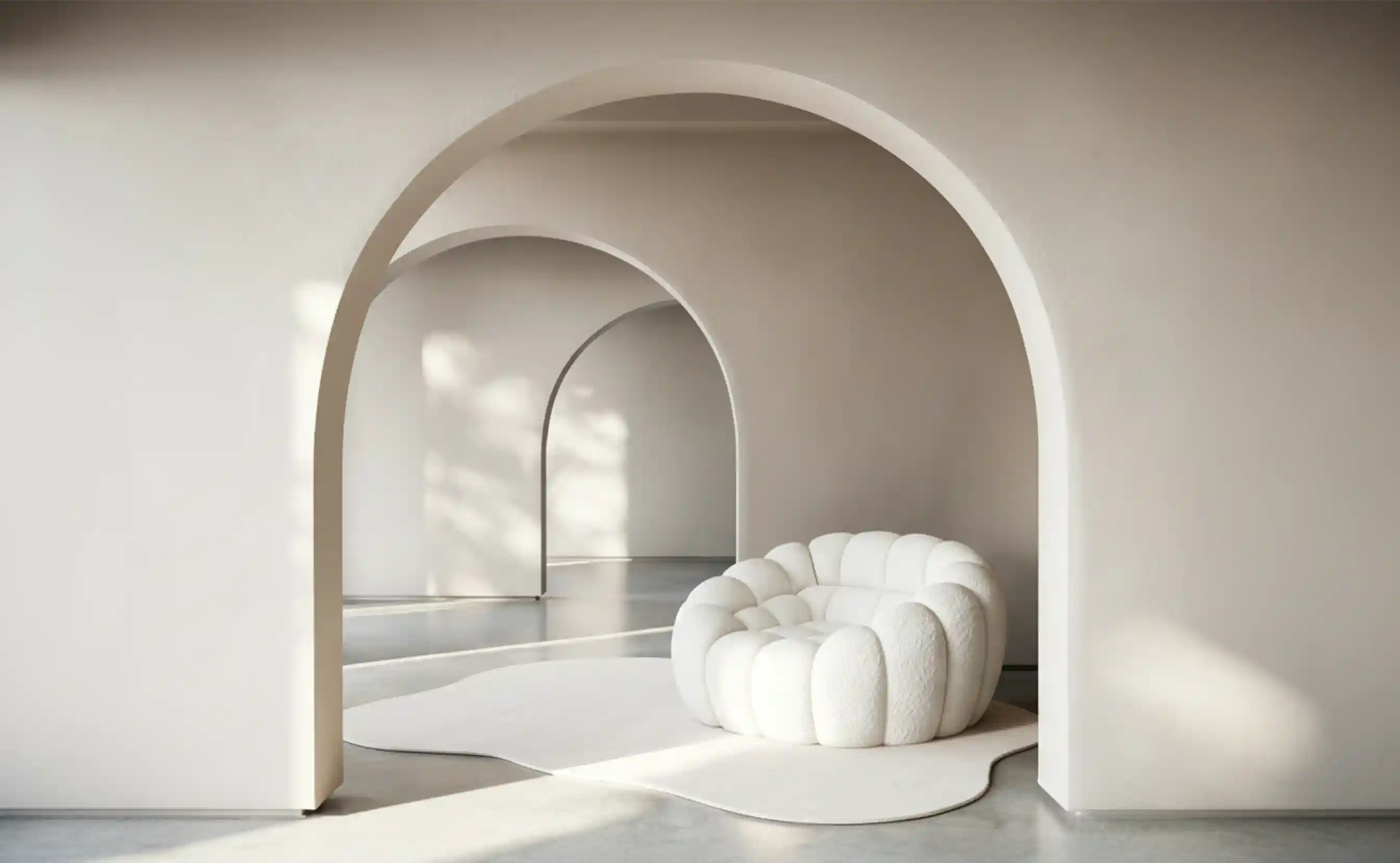 Sillón Miami tapizado en Marea Creme 135 cm